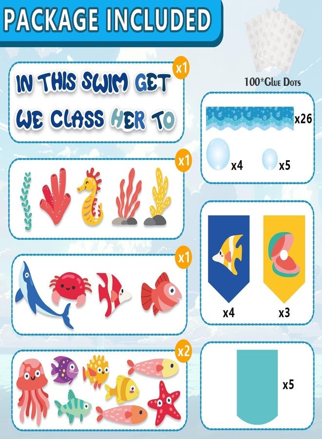 VABAMNA Ocean Themed Bulletin Board Border Decorations Under The Sea Classroom Decorations, 80Pcs Jellyfish Starfish Coral Ocean Animals Cutouts for Teacher Back to School Supplies Classroom Door Wall Decor - Image 4